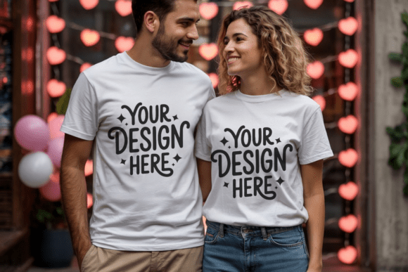 BC3001 Valentine Couple Shirt Mockup 7: A Versatile Tool for Creative Presentations