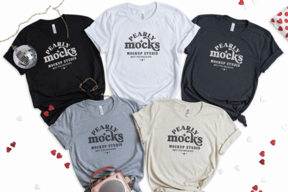 BC3001 Valentine Group T-shirt Mockup 52: Transform Your Designs with Style and Clarity