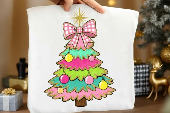 Christmas Coquette Bow Tree PNG