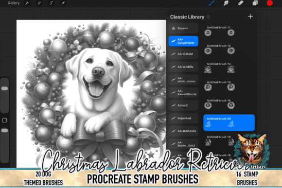 Christmas Labrador Retriever Procreate