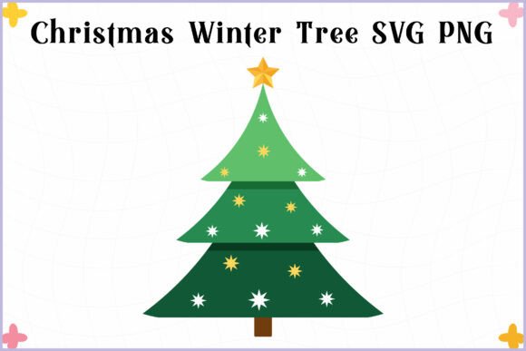 Christmas Tree with Stars SVG Clipart for Creative Workflows