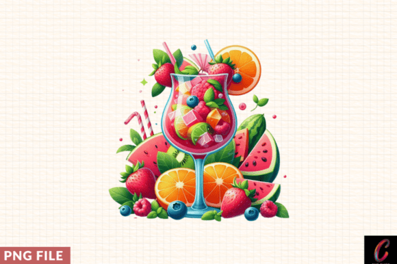 Colorful Cocktail Illustration Clipart
