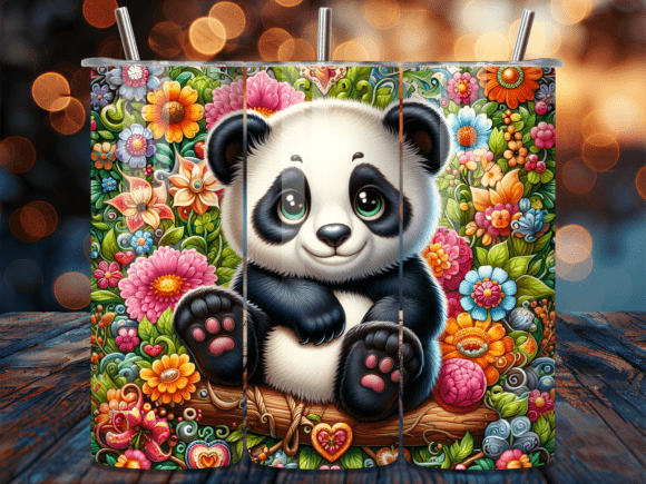 Cute Panda Floral Nature Tumbler Wrap: A Creative Solution for Custom Tumbler Designs