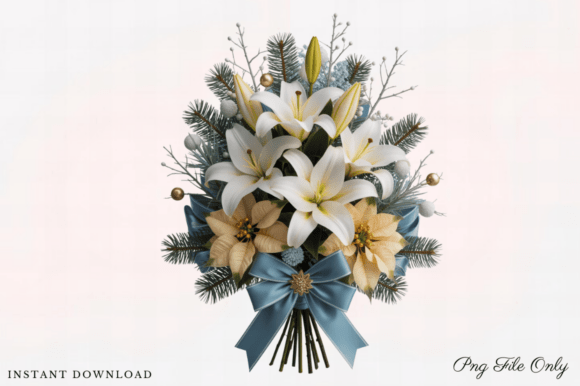 Elegant Gold Colored Bouquet Clipart PNG