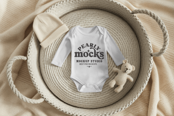 Enhance Your Design Workflow with the White Baby Onesie Bodysuit Mockup 22
