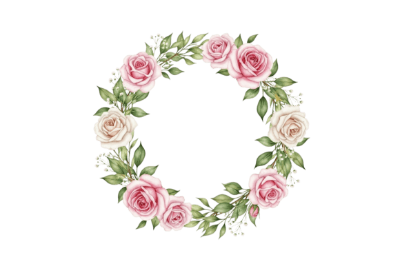 Floral Wreath Composed of Roses on Trans: A Versatile and Elegant Design Element
