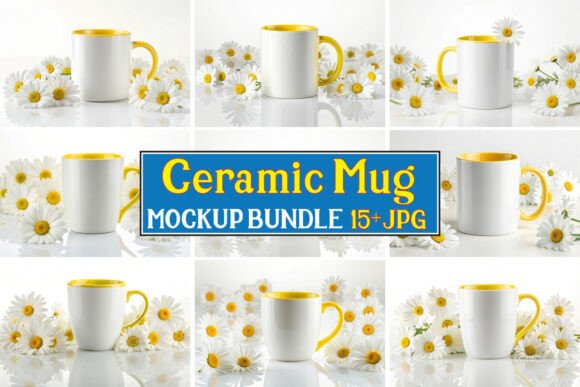 Free Ceramic Mug Mockup Bundle 05