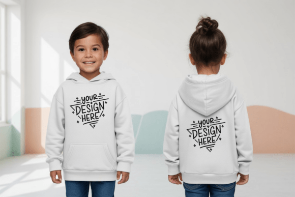 Gildan 18500B Front and Back Mockup 26
