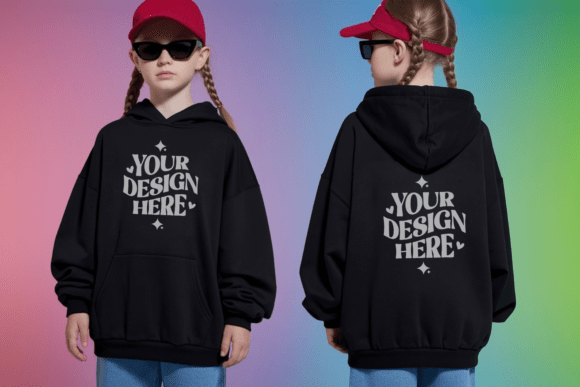 Gildan 18500B Front and Back Mockup 9