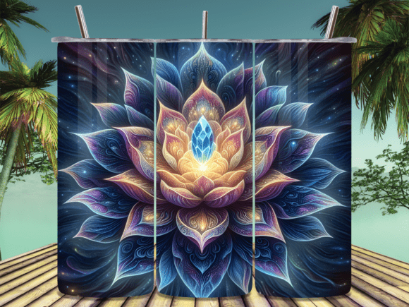 Glowing Blue Lotus Mystical Tumbler Wrap