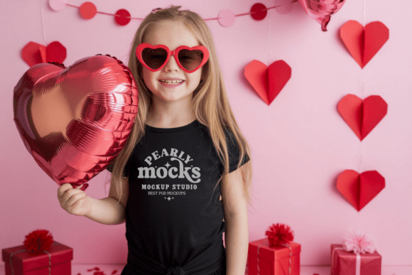 Kid's Valentine's Day Shirt Mockup 52