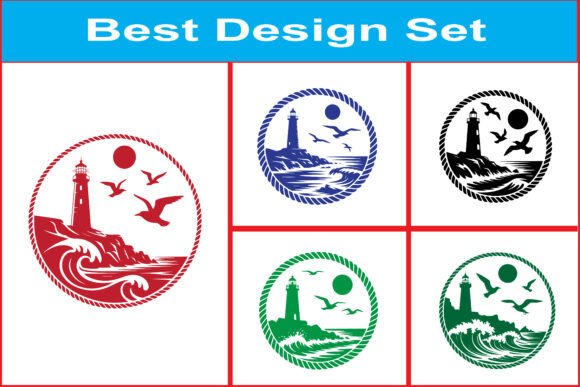 Lighthouse Ocean Scene Vector Bundle