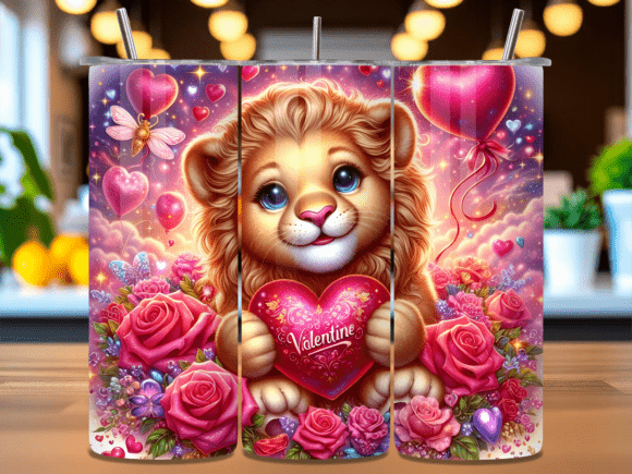 Lion Cub Valentine Hearts Tumbler Wrap: A Creative and Practical Solution for Custom Drinkware