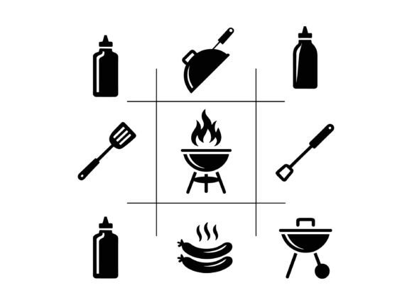 Minimal BBQ Grill Icon Bundle: A Versatile Design Resource for Creators