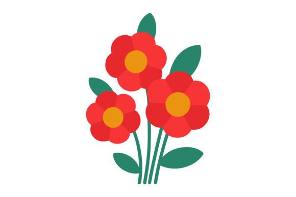Minimal Flat Style Flower Illustration