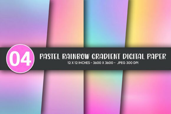 Pastel Rainbow Gradient Digital Paper: A Versatile Design for Every Project