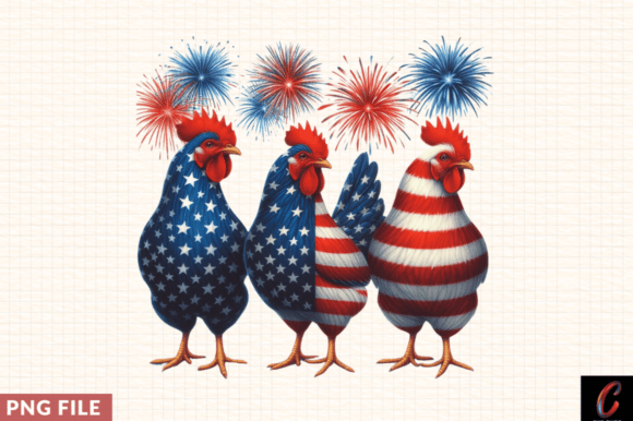 Patriotic USA Chicken PNG