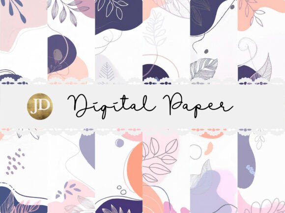 Purple Minimalist Botanical Backgrounds