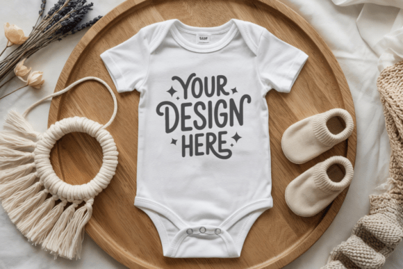 Rabbit Skins 4400 Baby Bodysuit Mockup 3