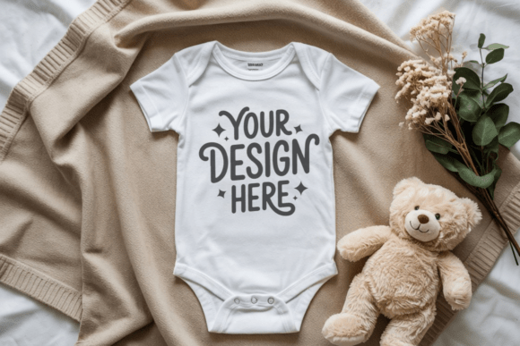 Rabbit Skins 4400 Baby Bodysuit Mockup 5