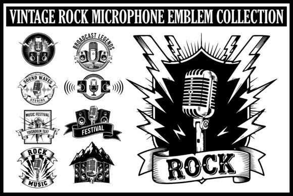 Rock Festival Microphone Vectors Icon3