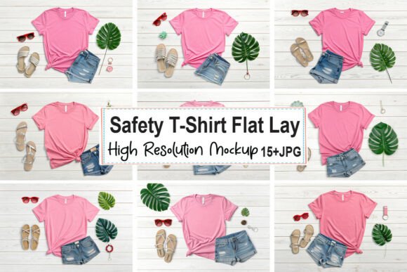 Safety T-Shirt Flat Lay Mockup Bundle 02: A Strategic Tool for Designers and Entrepreneurs