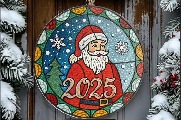 Santa Claus Ornaments 2025 in Stained
