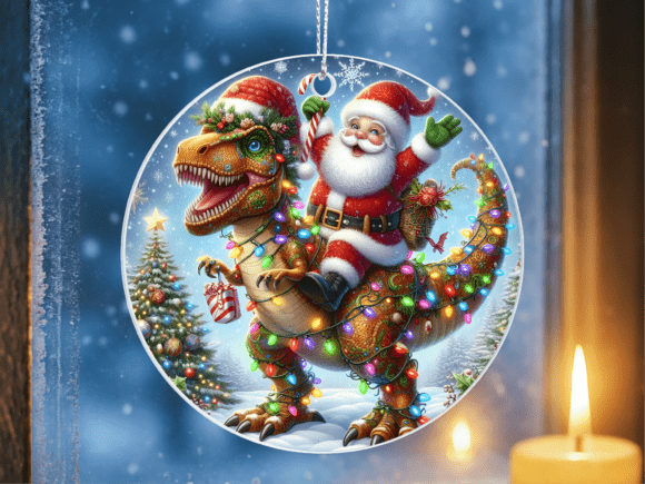 Santa Riding T-Rex Christmas Ornament: A Unique Twist on Holiday Traditions