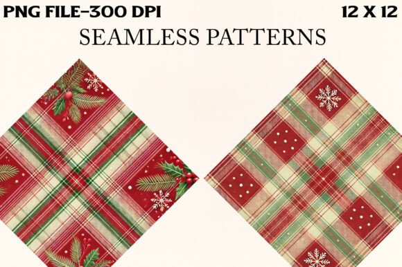 Seamless Christmas Plaid Digital Paper