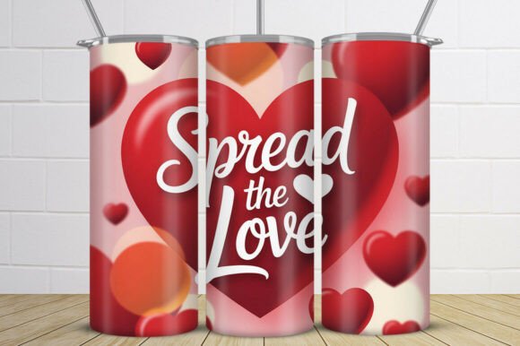Spread the Love Tumbler Wrap PNG Design: A Romantic Touch for Your Projects