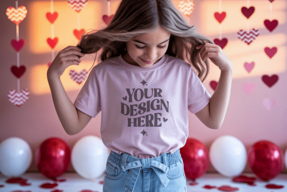 Valentine BC3001T Kids T-shirt Mockup 33