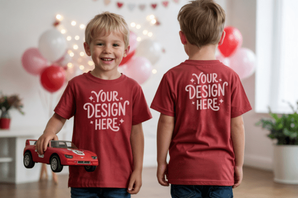 Valentine BC3001T Kids T-shirt Mockup 43: A Versatile Tool for Creative and Commercial Use