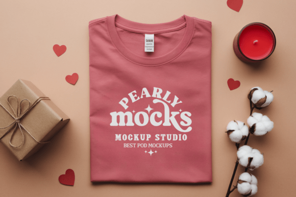Valentine C17171 Flat Lay T-shirt Mockup