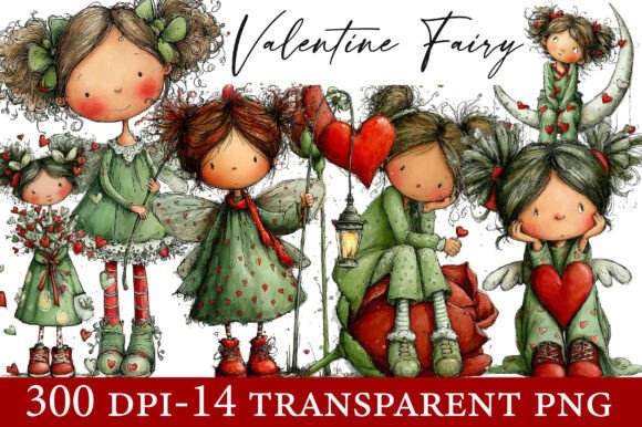 Valentine Fairy Clipart: A Versatile Design for Creative Projects