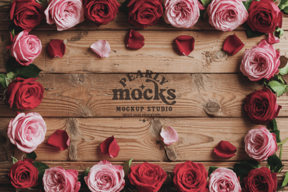 Valentine Flat Lay Background Mockup: Elevate Your Designs with Style and Simplicity