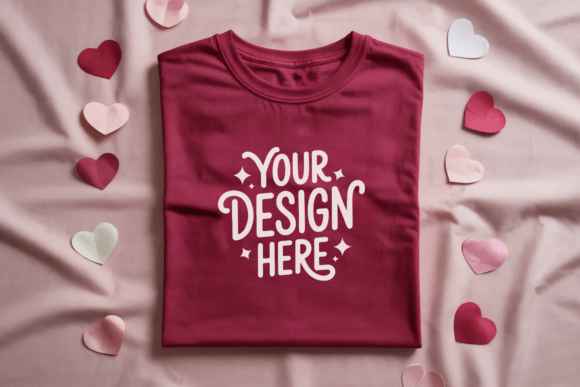 Valentine's Day Flat Lay Shirt Mockup 15: Elevate Your Design Presentations