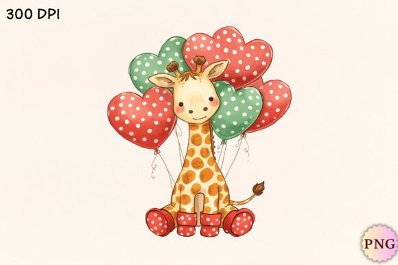 Whimsical Animals Valentine Clipart