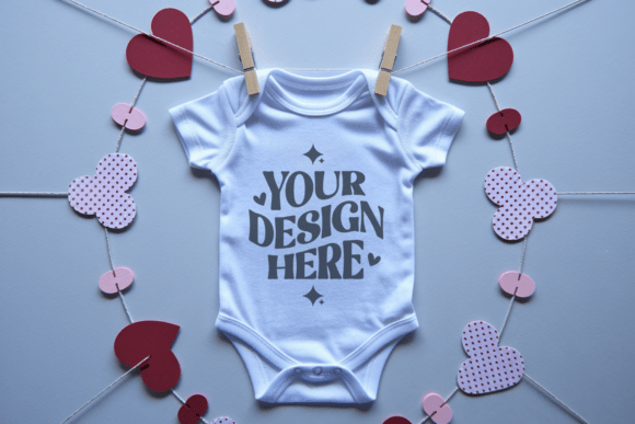 White Baby Onesie Mockup 7