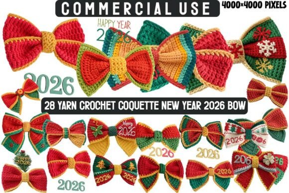 Yarn Crochet Coquette New Year 2026 Bow: A Versatile Design for Creative Projects