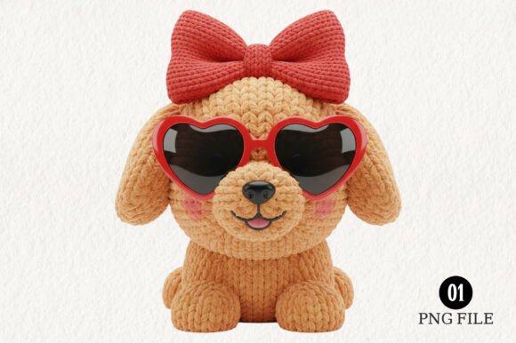 Yarn Crochet Dog Valentine’s Day PNG: A Creative Resource for All Your Projects